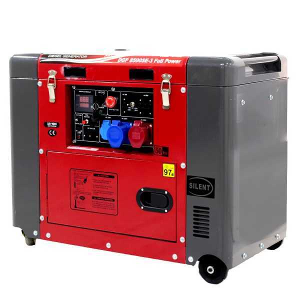 Generatore di corrente 5,5 kW trifase diesel GeoTech Pro DGP8500SE-3 Full-power silenziato avv. elettrico