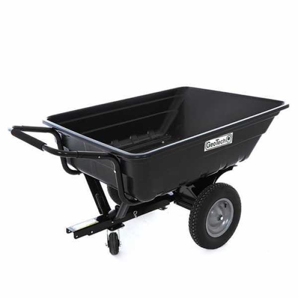 GeoTech TC3080PL Towed Dump Cart for Riding-on Mower – Trailer with Plastic Barrow