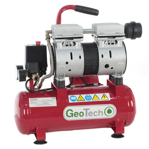 Elektrischer kompakter fahrbarer Kompressor GeoTech S-AC-9-8-07, Motor 0.7 PS – 8 Bar
