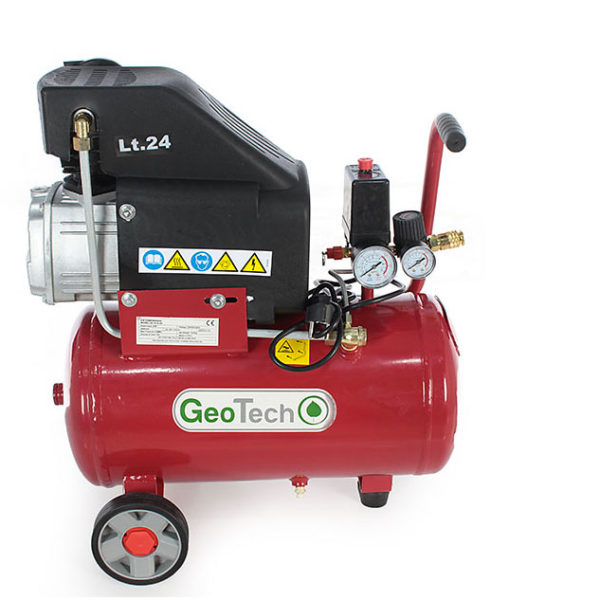 Compresor eléctrico de 24 L aire comprimido GeoTech AC 24.8.20 – motor 2 HP