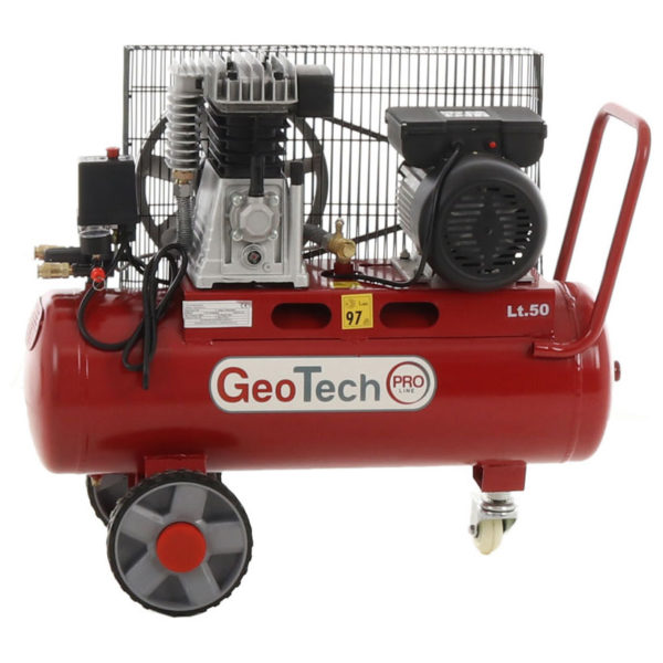 Elektrischer Kompressor mit Riemenantrieb Geotech-Pro BACP50-8-2 Motor 2 PS – 50 l – Leistung 8 bar