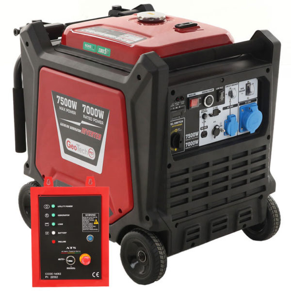 Geotech-Pro PTGA 9000 Single-Phase Inverter Generator with 7.0 kW power – ATS Board Included